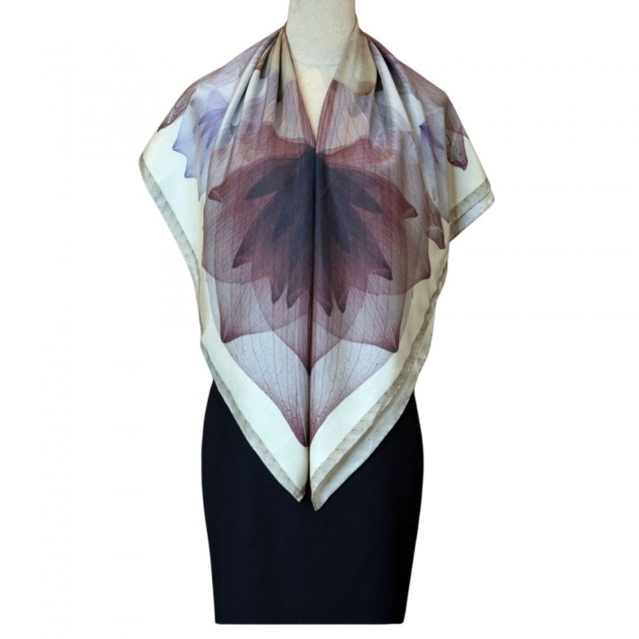 Square silk scarf- Claire smoky quartz 100*100cm